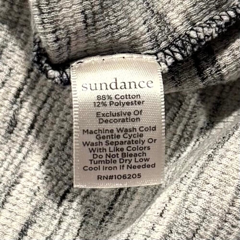 Sundance Henley Top Stripe Gray Blue Thermal Boho Folk Cottagecore Plus Size XXL - Picture 4 of 6
